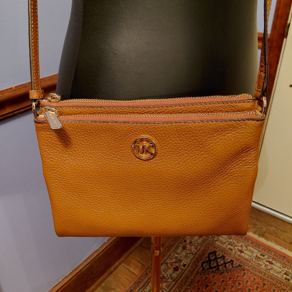 Michael Kors Brown Leather Crossbody Bag